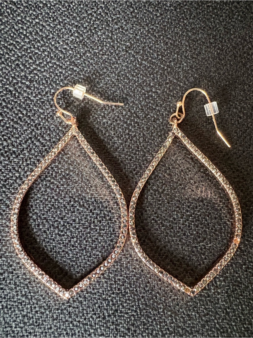 Rose Gold Teardrop Dangle Earrings - Women Jewelry